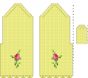 схема вязания варежек крючком с цветком
